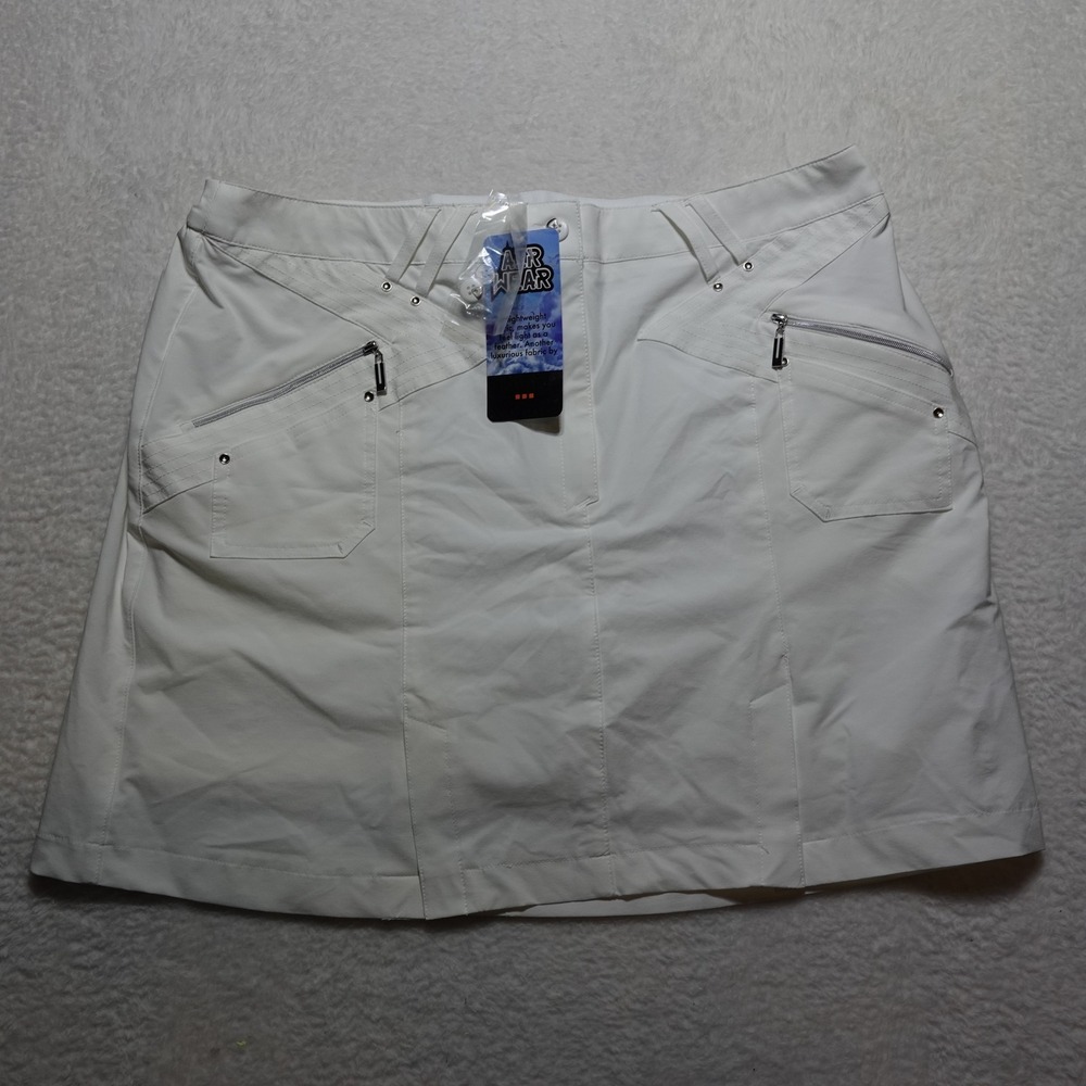 Jamie Sadock Golf Skort Women 14 Sugar White Air Wear Zipper Pockets 01325